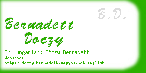 bernadett doczy business card
