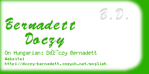 bernadett doczy business card